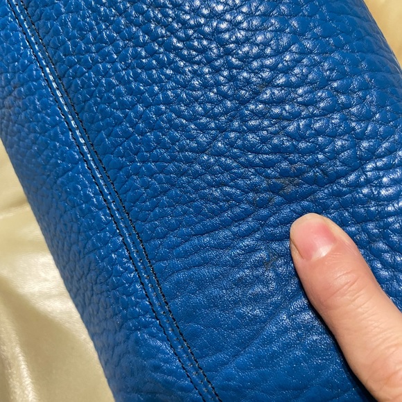 Vintage Dooney & Bourke French Blue Satchel Pebbled AWL All Weather Leather R28? - Picture 11 of 15